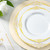 Bestluck 175PCS Gold Plastic Plates for 25 Guests, Disposable Dinnerware Sets Include 50 Gold Rim Plastic Plates, 25 Silverwares, 25 Cups, and 25 Pre Rolled Napkins for Party, Wedding and Graduation