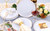Festiva 50Pcs Gold Plastic Plates - 9 Inch White Plastic Plates with Gold Rim - Disposable Dinner Plates - include 50 salad&pasta Plate Perfect for Party&Wedding&Thanksgiving &Christmas