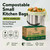 UNNI 3 Gallon Compostable Trash Bags with Tie Handles, 200 Count Small Food Scrap Kitchen Compost Bags for Countertop Bin, Certified by BPI, CMA & OK compost HOME, Meets ASTM D6400