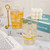 I00000 200 Pack 12 oz Gold Glitter Plastic Cups, Clear Disposable Cups, Disposable Plastic Wine Glasses Cocktail Glasses Premium Cups, 12 Ounce Glitter Tumblers for Party & Wedding