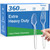Dealusy 360 Count Extra Heavy Duty Clear Plastic Forks and Spoons, 180 Forks & 180 Spoons, Heat Resistant, Disposable Plastic Silverware Set