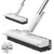 Floor Scrub Brush with Long Handle, 3 in 1 Scrape and Heavy-Duty Stiff Bristle Scrubber Brush for Cleaning Shower Bathroom, Patio, Garage, Kitchen, Wall and Deck (White, 2 Pack)