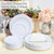BESTSTAR 100PCS White Plastic Plates Set, 50 10.25 inch Dinner Plate and 50 7.5 inch Dessert Plates, Premium Disposable Plates for Party, Wedding