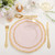 Hioasis 60pcs Pink Plastic Plates - Pink and Gold Disposable Dinnerware with Gold Rim, Heavy-duty, 10 inch, Dinner Plates for Party & Wedding