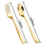 bUCLA 600PCS Gold Plastic Spoons and Forks Set - Plastic Forks and Spoons Disposable - Heavy Duty Gold Silverware Set Party Supplies Include 300 Forks and 300 Spoons for Party&Wedding