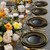 bUCLA 150 Pieces Black and Gold Disposable Dinnerware Set - 25 Guests Black Gold Plastic Plates Include 25 Dinner & 25 Dessert Plates, 25 Spoons, 25 Forks, 25 Knives, 25 Cups for Party & Graduation