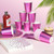 Iridescent Pink Party Supplies Decorations Serve100, Hot Pink Holographic Paper Plates and Napkins Set, Disposable Pink Paper Plates Cups Knives Spoons Fork for Mermaid Disco Kpop Birthday Party Decor