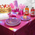 Iridescent Pink Party Supplies Decorations Serve100, Hot Pink Holographic Paper Plates and Napkins Set, Disposable Pink Paper Plates Cups Knives Spoons Fork for Mermaid Disco Kpop Birthday Party Decor