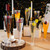 Bestluck 100 Pack Champagne Flutes Plastic, 4.5 oz Silver Glitter Plastic Disposable Stemware, Disposable Champagne Flutes for Party, Mimosa Bar, Wedding, Anniversary and Graduation