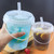 30 Sets - 34 oz Plastic Cups with Lid and Straw,Disposable Coffee Cups with Lids for Iced Coffee,Smoothie,Milkshake,Cold & Hot Drinks, Sturdy/Food Safe/Reusable Clear Party Cups for Pool, Beach Party