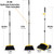 2-Pack is More economical,Brooms with Dustpan Combo Set， with 52" Long Handle, Dustpan Teeth with self-Cleaning Function, Indoor and Outdoor Sweeping, Perfect for Home Office (Large/Yellow/ 2-Pack)