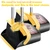 2-Pack is More economical,Brooms with Dustpan Combo Set， with 52" Long Handle, Dustpan Teeth with self-Cleaning Function, Indoor and Outdoor Sweeping, Perfect for Home Office (Large/Yellow/ 2-Pack)