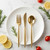 LIYH 360 Pcs Gold Plastic Silverware - Elegant Gold Silverware Disposable Utensils Set for Weddings,Parties & Events - Includes Forks,Spoons,Knives,Cutlery Tableware
