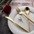LIYH 360 Pcs Gold Plastic Silverware - Elegant Gold Silverware Disposable Utensils Set for Weddings,Parties & Events - Includes Forks,Spoons,Knives,Cutlery Tableware