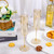YOUBET 24 Pack Plastic Champagne Flutes - 6 Oz Gold Glitter Disposable Champagne Glasses - Square Plastic Wine Cups Wedding Toasting for Party Birthday Anniversary
