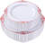 Nervure 100Pcs White and Red Plastic Plates - Heavyweight Red Disposable Plates - Plastic Plate Include 50Pcs 10.25inch Dinner Plate & 50Pcs 7.5inch Dessert Plate for Wedding & Party