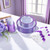 I00000 350 Pcs Clear Purple Plates for 50 Guests, Purple Dinnerware Include 100 Plates, 50 Cups, 50 Pre Rolled Napkins with Cutlery Set for Party and Wedding