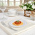 bUCLA 200PCS Silver Plastic Plates - 6.25inch White with Silver Trim Disposable Salad/Dessert/Appetizer/Small Cake Plates - Ideal for Wedding & Party
