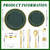 WDF Partyware 175PCS Green Plastic Plates - Green and Gold Disposable Plates 25Guests Plastic Plates with Rolled Napkins for Birthday/Party/Wedding/World Cup 2026