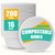 JINVOGREEN 200 Count 16 oz Paper Bowls, Disposable Compostable Bowls, Heavy Duty Biodegradable Sugarcane Bagasse Bowl for Breakfast, Salad, Snacks, Fruits, Desserts, White