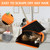 XXFLOWER 2-Pack Broom and Dustpan Set with Long Handle, Heavy Dust Broom and Dustpan Combo for Home，Kitchen, Office, Pet Hair (Brown Orange)
