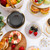 Rubtlamp 100 Pcs Graduation Black Plastic Dessert Plates, Black Plastic Appetizer Plates, 6inch Disposable Cake Plates With Gold Rim, Heavy Duty Small plates, Fancy Hard Disposable Salad plates