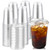 Jycnolm Round Bottom Clear Plastic Cups with Sip Lids, 100 Sets, 16 Oz Disposable Iced Coffee Cups with Strawless Lids To Go Cold Drink Cups for Smoothies, Juices, Party Catering