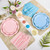400 Pcs Baby Gender Reveal Plates and Napkins Set Party Supplies, Tableware set for 50 Guest include Pink and Blue Scalloped Plates Napkins Knives Forks Spoons Cups for Baby Shower Gender Reveal Party