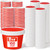 Fulmoon 100 Pack Paper Soup Containers with Lids Disposable Paper Food Containers with Vented Lid Kraft Ice Cream Cake Dessert Cups Soup Bowl for Party Hot Food Fruit Microwave(8 oz,Red)