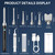 Tonsil Stone Remover with Camera - Upgraded Visual Tonsil Stone Removal Kit with 6 LED Light -Tonsil Stone Remover Tool with 1080P Camera, 5 Stainless Steel Heads, Irrigator,for iOS & Android (Black)