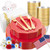 NOCCUR 175PCS Red Plastic Plates with Gold Disposable Silverware - Include 50 Red Gold Plastic Plates,25 Knives,25 Forks,25 Spoons,25 Cups and 25 Napkins - Ideal for Party/Independence Day/Wedding