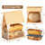 100 Pack Extra Large Paper Bread Bags for Homemade Bread Sourdough Bags, 13.7x10.6x5.5 Inches Resealable Tin Tie Tab Lock Bakery Loaf Bag with Window, Baked Goods Packaging for Gifting and Bake Sale