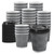 Clawsoff 100 Pack 8 oz Disposable Coffee Cups with Lids, Insulated Ripple Wall To-Go Paper Coffee Cups Suitable for Chocolate Cocoa and Hot/Cold Drinks (Grey)