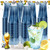 Glowserve 200 Pack Plastic Cups Disposable Blue Clear Plastic Cups Cocktail Glasses 12 oz Drinking Disposable Cups for Party New Year Birthday Wedding Graduation Father's Day World Cup