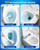 100 pack disposable toilet brush refills compatible with Clorox toilet brushes, water-activated foam, secure snap-on fit, non-scratch cleaning pads, hygienic disposable brush heads