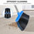 NACENA Broom and Dustpan Set, 52-in Long Adjustable Handle Broom Dustpan Combo with Dustpan Teeth to Automatically Clean Hair Suitable for Home Kitchen Office Hall Floor (Black&Blue),3 Pack
