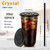 Ziliny 50 Sets Clear Plastic Cups with Lids and Straws, Disposable Iced Coffee Cups Drinking PET for Cold Drinks, Juice, Smoothie, Coffee Shops, Party, Christmas (20oz,Black)