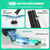 YKYI Electric Spin Scrubber, Cordless Power Scrubber Cleaning Tool with 8 Replaceable Heads and Extension Handle for Bathroom, Tub, Tile, Floor, Grout and Car (Gray)