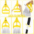 VOUBIEN Commercial Mop Handle Heavy Duty,58" Industrial Mop Stick,Wet Mops Head Replacement Holder for Professional/Industrial Floor Cleaning, 2 Pack,Yellow