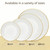 R-kay 100 Pack Clear Plastic Plates For Wedding - 9 Inch Hammered Gold Rimmed Sturdy, Durable And Extra Heavy duty Gold Plastic Plates For Party - Bulk Disposable Plates For Weddings