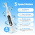 Tooth Polisher, Rechargeable Teeth Cleaning Tools for Tooth Polish and Whitening, Electric Teeth Cleaner with 3 Pastes, 5 Speeds, 6 Heads & LED Light, Waterproof Personal Dental Care Kit for Home Use