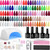 Beetles Gel Nail Polish Kit with U V Light, 55 Colors Gel Polish 81 Pcs Nail Stuff Kit for All Seasons with Base and Matte&Glossy Top Coat Color Enchantment Plus Soak Off Gifts for Women