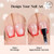 Beetles X Press Plus Red French Tip Nails - Crimson French | 5 Colors Press On Nails Short Square | 160Pcs 16 Sizes All-in-One Kit Acrylic Nail with Nail Glue,Remover,Builder Top Coat,Nail Lamp Gift