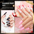Beetles Nail Stamp Gel 16Pcs French Tip Nail Stamp Kit with 8 Colors Stamper Gel Polish, 5 Nails Stamping Templates, Scrapers, Liquid Latex & Short Silicone Stamper Gift for Women