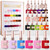 Double Rhythm 28Pcs 0.5Oz Gel Nail Polish Set Same Color Same Bottle Gel Polish Kit Nail Art Manicure Salon DIY at Home for Women (Red Pink Collection-T24-4)