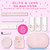Olive & June Bestsellers Gel Nail Polish Set | Hema Free | UV LED Nail Lamp Needed | 6 Shades (HD, KMC, Pink Goldfish, Icing Is The Best Part, Prom, XOXO) + Gel Top Coat, Base Coat, Peel-Off Base