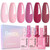 Beetles Summer Gel Polish Set - Romantic Blush 6 Colors Gel Polish Set HEMA-Free, Nude Light Baby Hot Pink Colors Summer Nails, Long Lasting Soak Off UV LED Nail Lamp