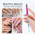 PANA USA Acrylic Nail Brush Pure Kolinsky Hair Acrylic White Swirl Blue Handle with Pink Ferrule Round Shaped - Size 12
