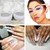 HUETFAT 14 Shaped Clear Nail Rhinestones for Art +6 Size Round Flatback Nails-Silver Charms with Wax Pen