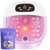 MoodRelish Foot Spa Bath Massager with Heat Bubbles and Vibration Massage and Jets, 16 OZ Calming Lavender Foot Soak Epsom Salt, Foot Soaker with Red Light, 22 Massage Rollers, Adjustable Temp - Pink